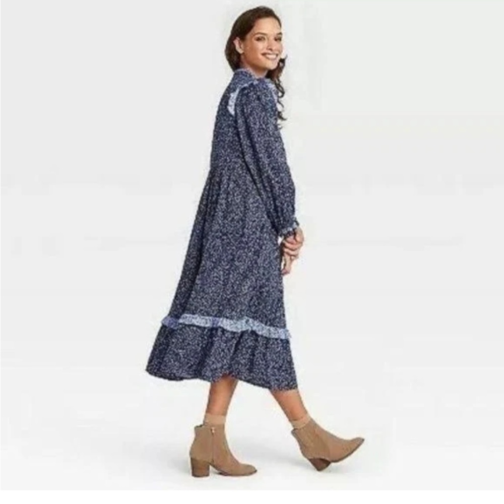 Universal Thread Blue Ruffled Tie Front Sundress - Picture 3 of 6